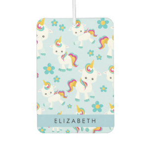 Pattern Of Unicorns, Cute Unicorns, Your Name Car Air Freshener