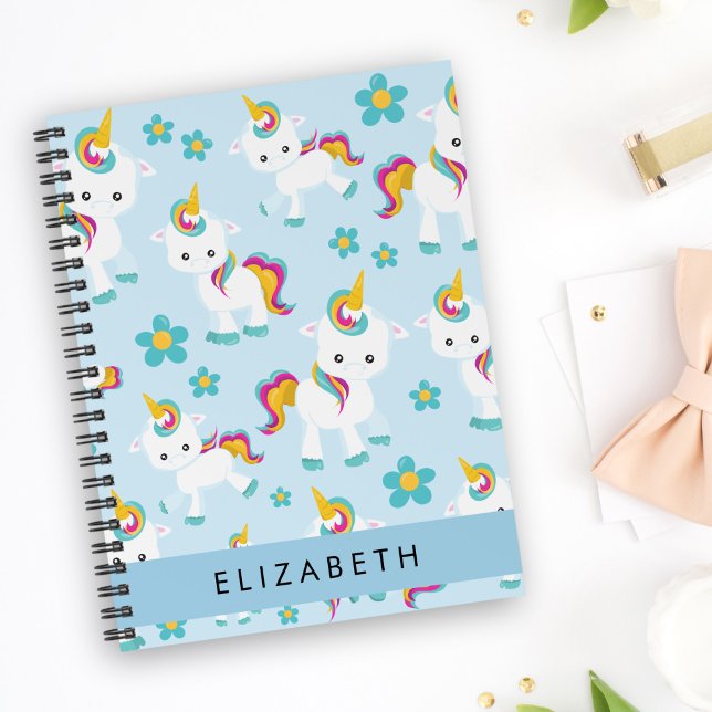 Pattern Of Unicorns, Cute Unicorns, Your Name Planner (Creator Uploaded)