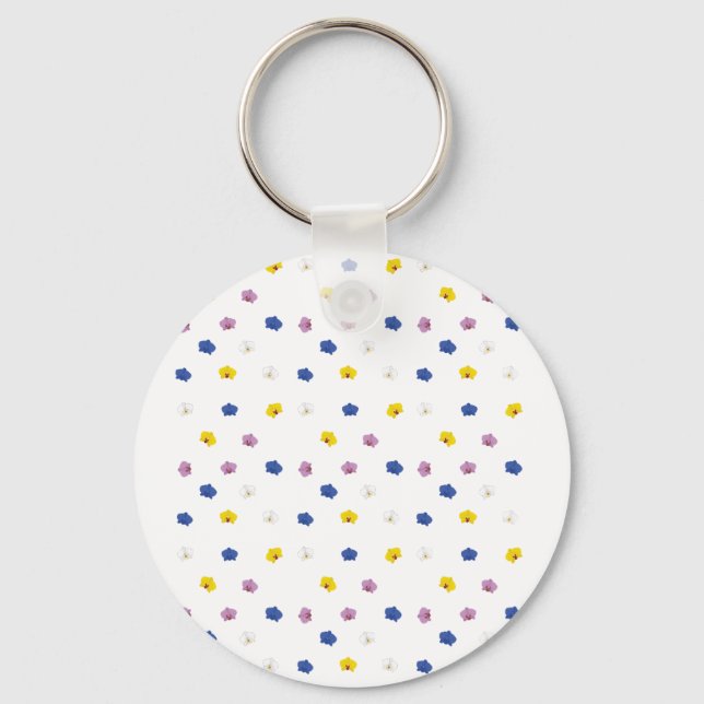  Pattern of various orchids Key Ring (Front)