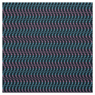 Pattern of Wavy Colourful Hearts in pink and blue Fabric