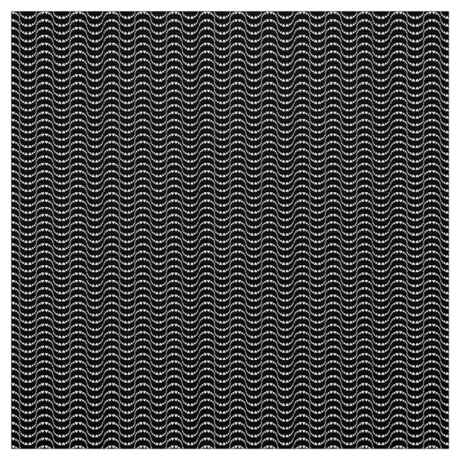 Pattern of Wavy Hearts in black and white colour Fabric (Swatch)