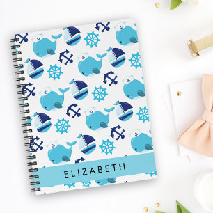 Pattern Of Whales, Blue Whales, Your Name Notebook