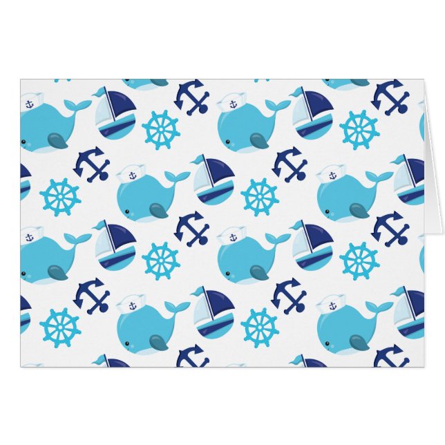 Pattern Of Whales, Cute Whales, Blue Whales (Front Horizontal)