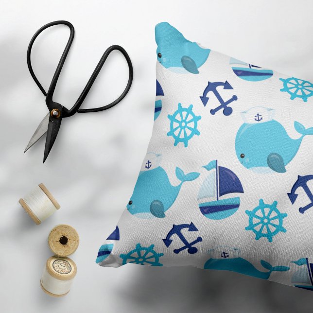 Pattern Of Whales, Cute Whales, Blue Whales Pillowcase (Creator Uploaded)