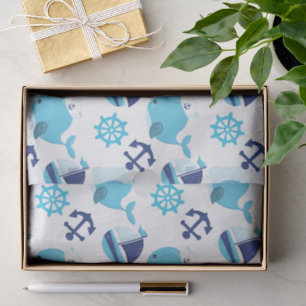 Pattern Of Whales, Cute Whales, Blue Whales Tissue Paper