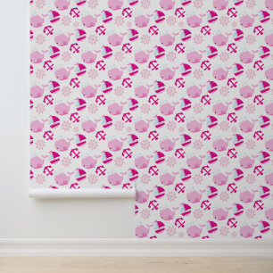 Pattern Of Whales, Cute Whales, Pink Whales Wallpaper