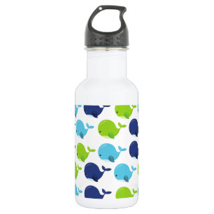 Pattern Of Whales, Cute Whales, Sea Animals 532 Ml Water Bottle