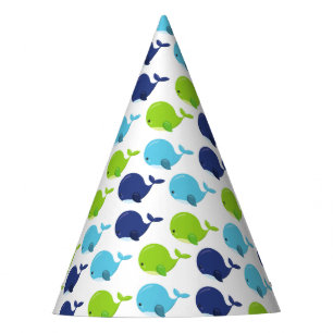 Pattern Of Whales, Cute Whales, Sea Animals Party Hat