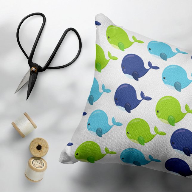 Pattern Of Whales, Cute Whales, Sea Animals Pillowcase (Creator Uploaded)