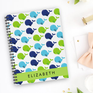 Pattern Of Whales, Cute Whales, Your Name Planner