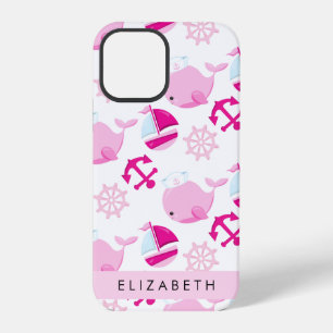 Pattern Of Whales, Pink Whales, Your Name iPhone 12 Pro Case