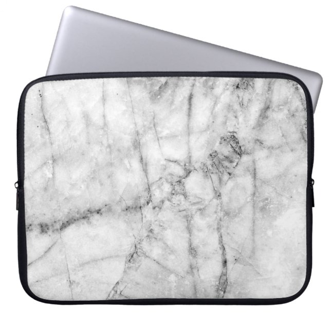 Pattern on the white marble floor texture and back laptop sleeve (Front)