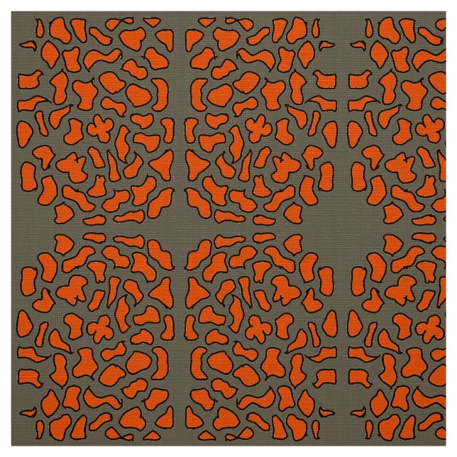 pattern orange and brown colour fabric (Swatch)