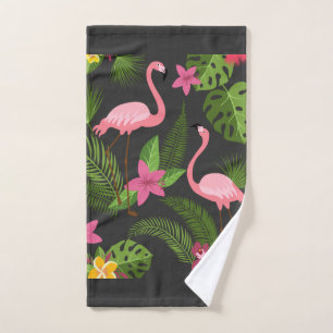 Pattern Peacock Pink with Flower Hand Towel