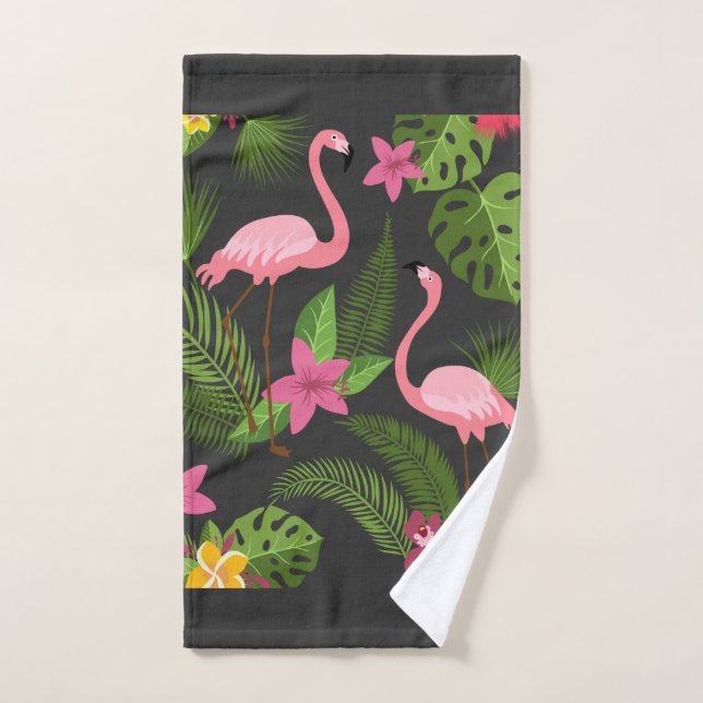 Pattern Peacock Pink with Flower   Hand Towel (Hand Towel)