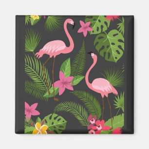 Pattern Peacock Pink with Flower Magnet