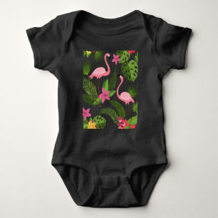 Pattern Peacock Pink with Flower T-Shirt Baby Bodysuit
