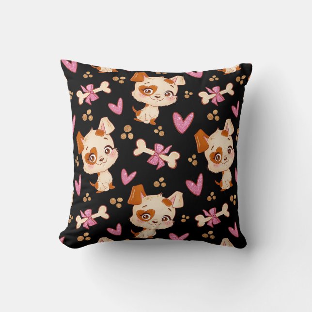 Pattern Pets Cute Funny Puppy Lover     Cushion (Front)