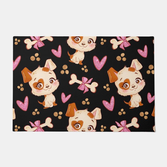Pattern Pets Cute Funny Puppy Lover  Doormat (Front)