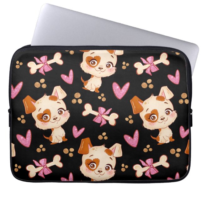 Pattern Pets Cute Funny Puppy Lover     Laptop Sleeve (Front)