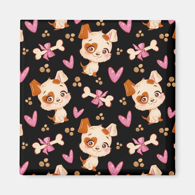 Pattern Pets Cute Funny Puppy Lover  Magnet (Front)