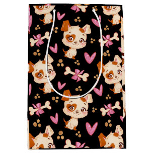 Pattern Pets Cute Funny Puppy Lover Medium Gift Bag