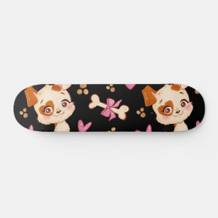 Pattern Pets Cute Funny Puppy Lover Skateboard