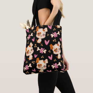 Pattern Pets Cute Funny Puppy Lover Tote Bag