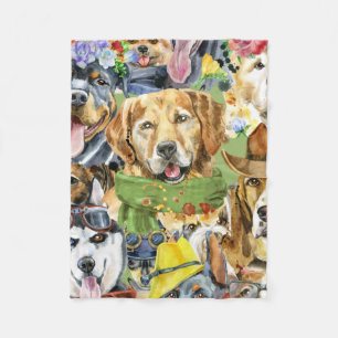 Pattern Pets Dogs Animals Lover         Fleece Blanket