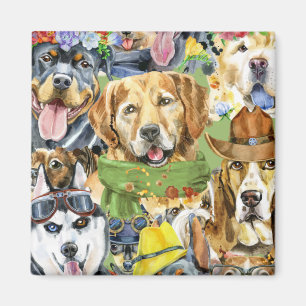 Pattern Pets Dogs Animals Lover Magnet