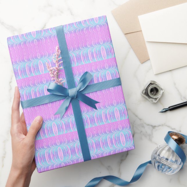 ~ Pattern Pink and Aqua Shades ~  Wrapping Paper (Gifting)