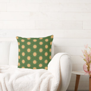 Pattern Play in Green + Yellow Cushion