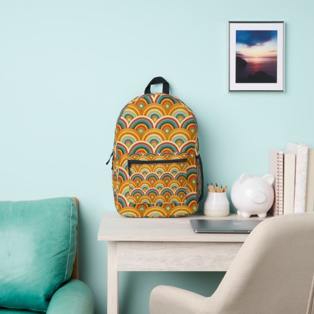 Pattern Rainbow Printed Backpack (Insitu)
