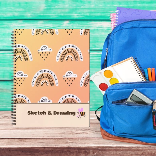 Pattern Rainbows on yellow Notebook (Creator Uploaded)