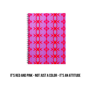 Pattern Red and Pink Art Nouveau Notebook