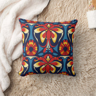 pattern red blue rose catholic  cushion