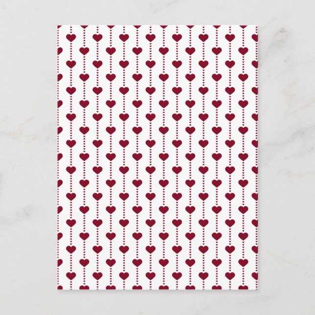 Pattern/Red Hearts Postcard (Front)
