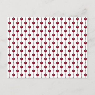 Pattern/Red Hearts Postcard