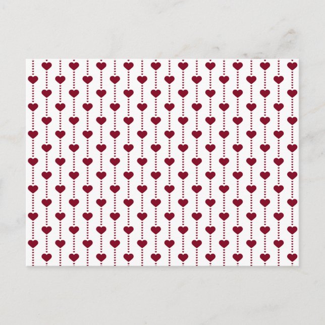 Pattern/Red Hearts Postcard (Front)