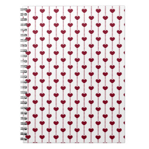 Pattern/Red Hearts Spiral Notebook