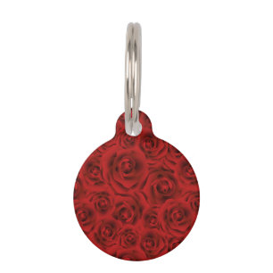 Pattern red roses, flowers of love, girlfriend gif pet tag
