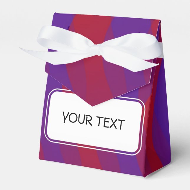 Pattern - red violet waves + your text favour box (Front Side)