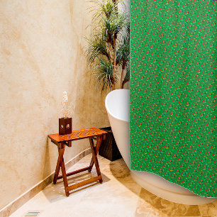Pattern red wildflower green Shower Curtain