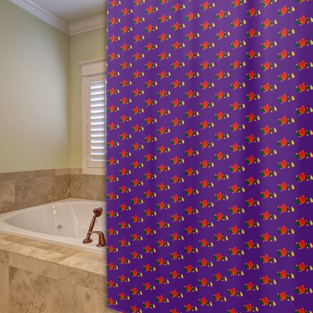 Pattern red wildflower purple Shower Curtain (Creator Uploaded)