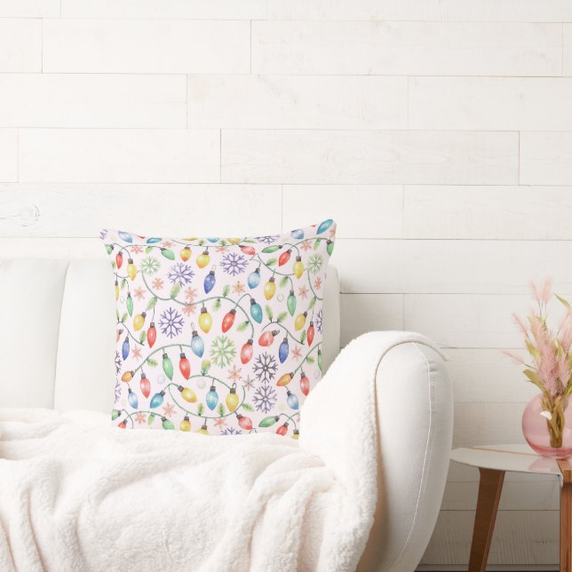 Pattern Retro Christmas Lights Cushion (Couch)