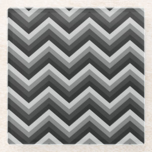 Pattern Retro Zig Zag Chevron Glass Coaster