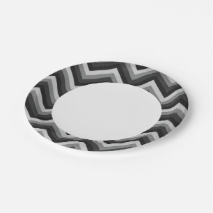 Pattern Retro Zig Zag Chevron Paper Plate