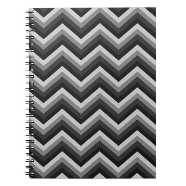 Pattern Retro Zig Zag Chevron Spiral Notebook (Front)