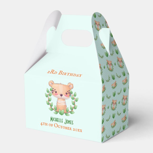 Pattern Simon Teddy Boy Birthday Favour Boxes (Front Side)