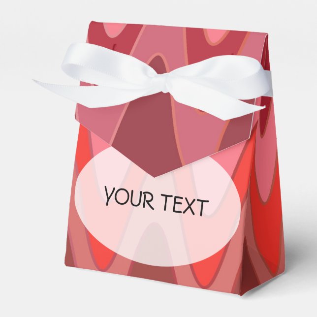 Pattern - sinus zigzag red + your text favour box (Front Side)